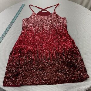 Glamorous Red Sequin Party Dress
